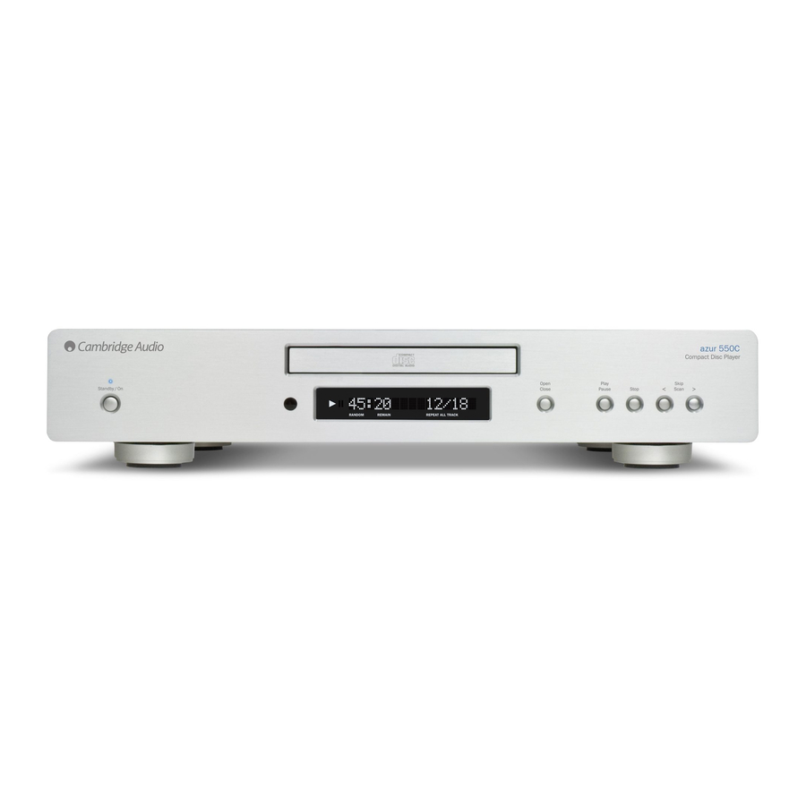 Cambridge Audio azur 550C/650C - Compact Disc Player Manual