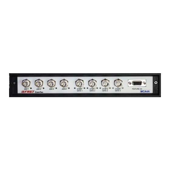 FAST ComTec MCA4A Manuals