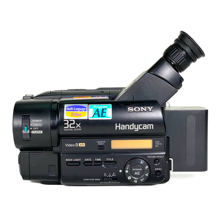 SONY HANDYCAM CCD-TR411E OPERATING INSTRUCTIONS MANUAL Pdf 