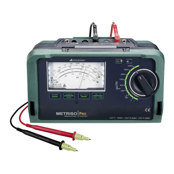 Gossen MetraWatt METRISO PRO Operating Instructions Manual