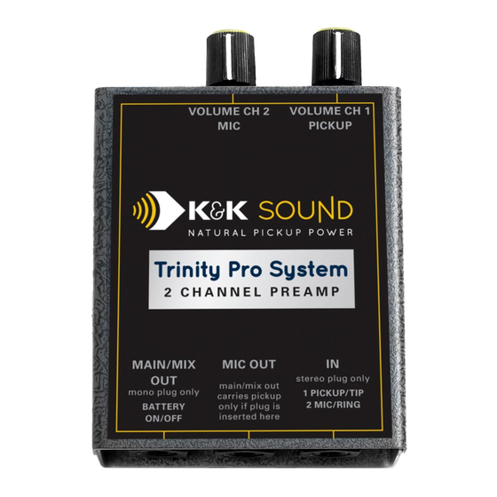 K&K Sound Trinity Pro Product Manual