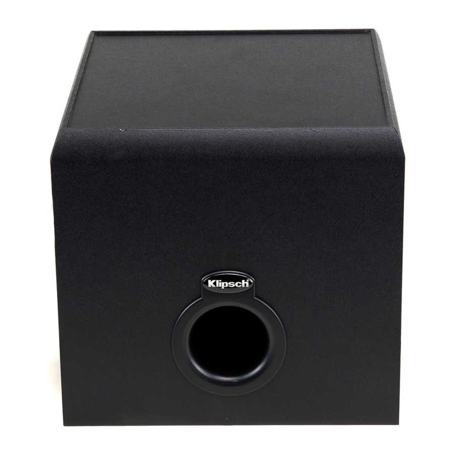 Klipsch Promedia 2.1 Manual