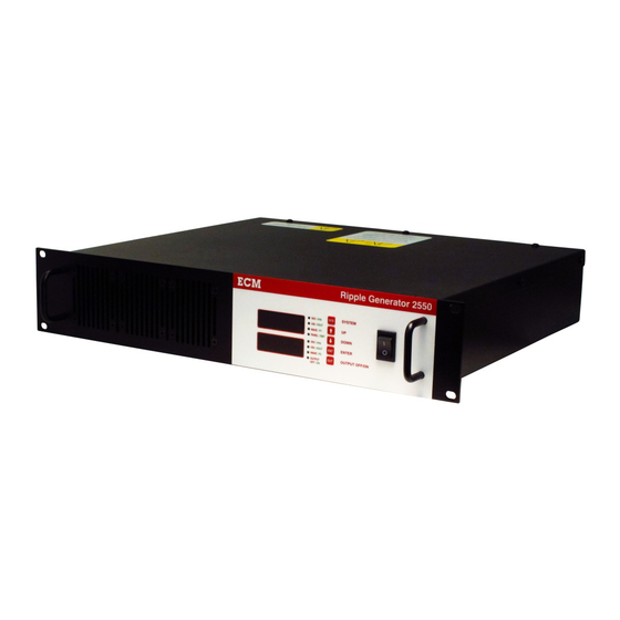 ECM Ripple Generator 2550 Instruction Manual