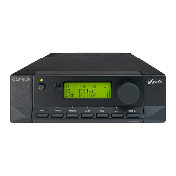 Cyrus Phono Signature User Instructions