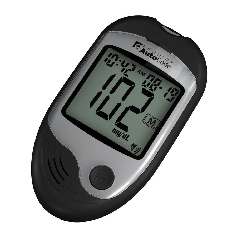 Prodigy AutoCode - Blood Glucose Monitoring System Quick Reference Guide
