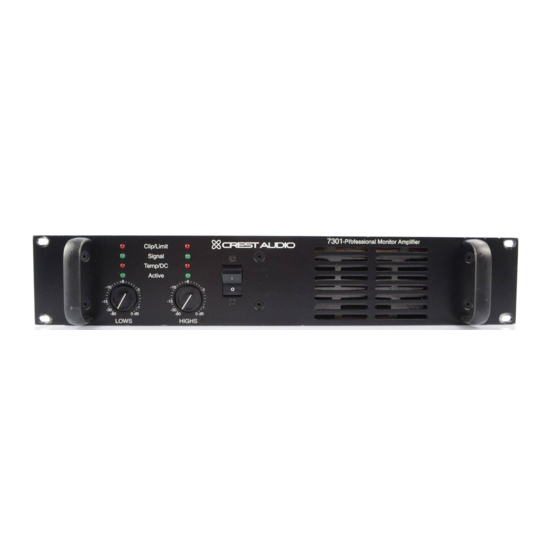 Crest Audio PRO SERIES 7301 Specifications