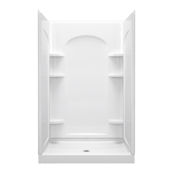Sterling Plumbing Shower Receptor and Wall Surround with Backer Boards 72220106 Specification Sheet