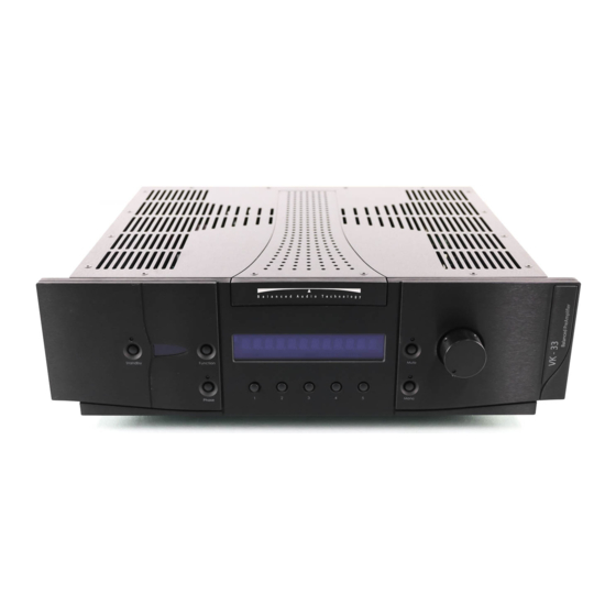 Balanced Audio Technology VK-33 Owner's Manual