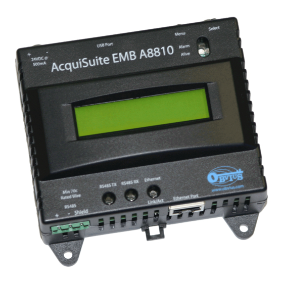 Obvius AcquiSuite EMB A8810 Manuals