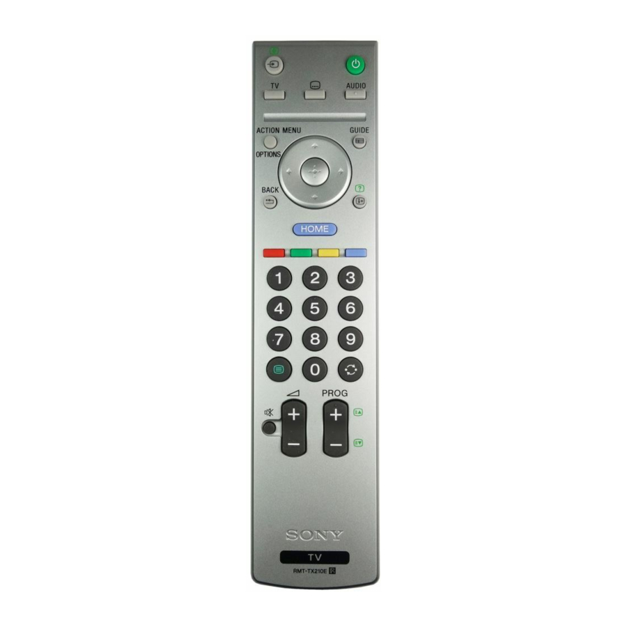 Sony RMT-TX210E - Remote Control Manual