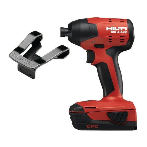 Hilti SID 4-A22 Operating Instructions Manual