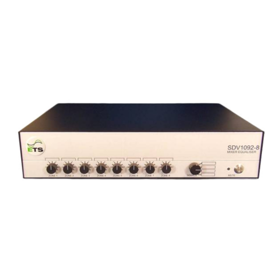 ETS SDV1092-8 Installation Manual And User's Manual