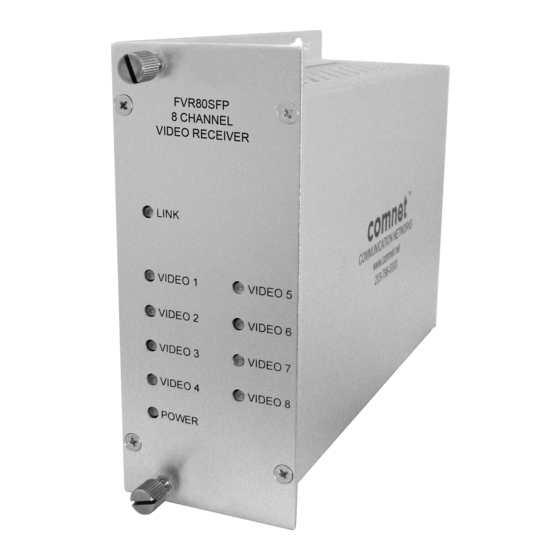 Comnet FVT80SFP Series Installation And Operation Manual