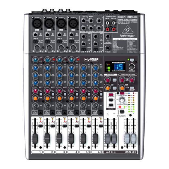 Behringer XENYX X1204USB Quick Start Manual