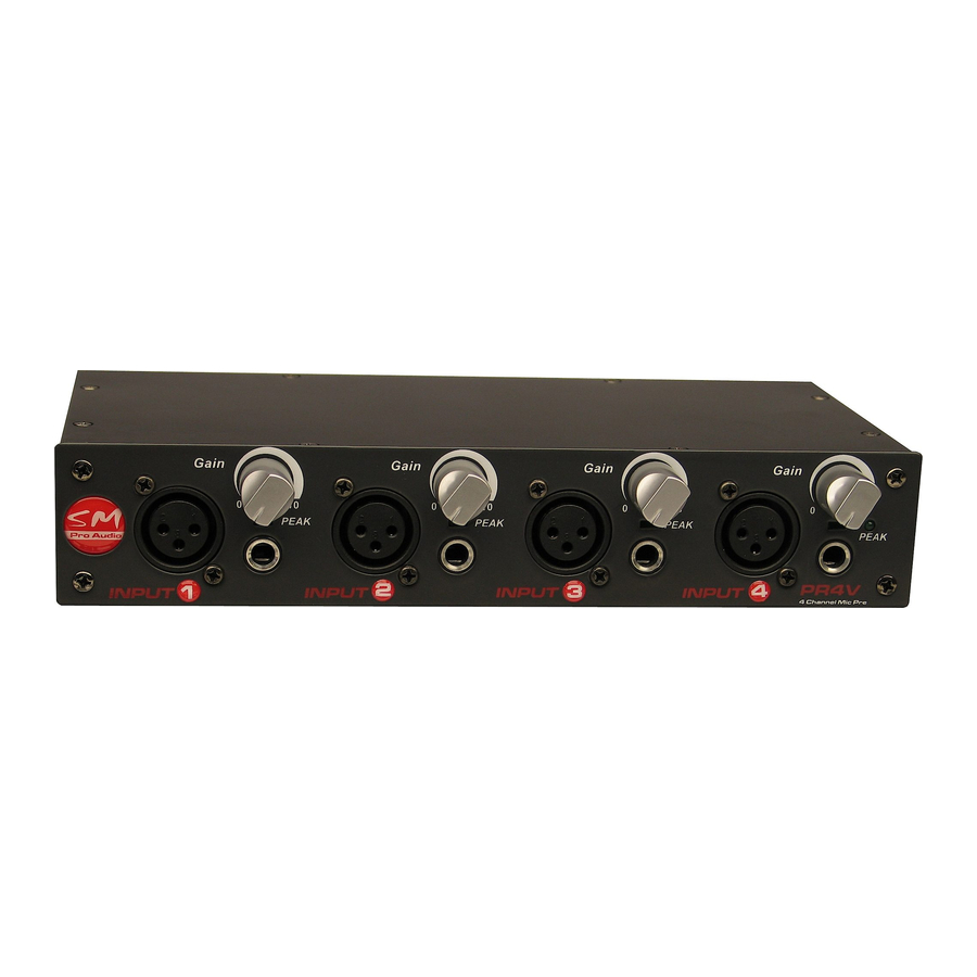 SM Pro Audio SM PR4 Operating Manual