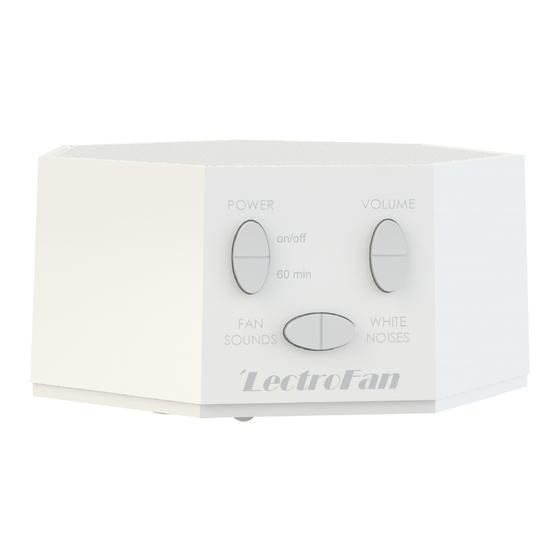 Adaptive Sound 'LectroFan Owner's Manual