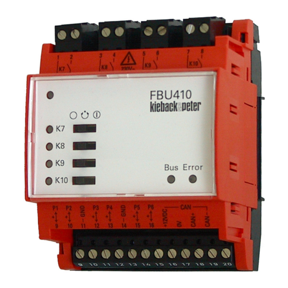 Kieback&Peter FBU410 Quick Start Manual