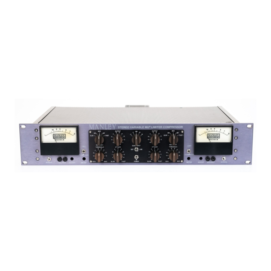 Manley Stereo Variable Mu Owner's Manual