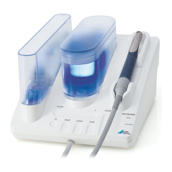 Durr Dental Vector Paro Installation And Operating Instructions Manual