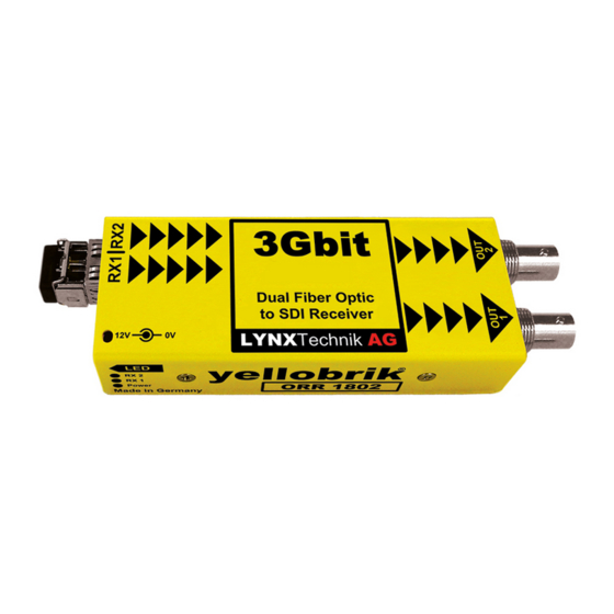 LYNXTechnik Yellobrik ORR 1802 Quick Reference