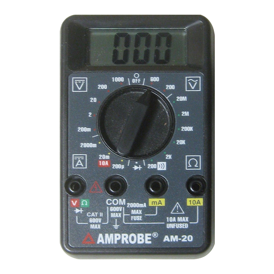 Amprobe AM-20 Operating Instructions Manual