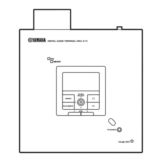 Yamaha MusicCAT MCX-A10 Owner's Manual