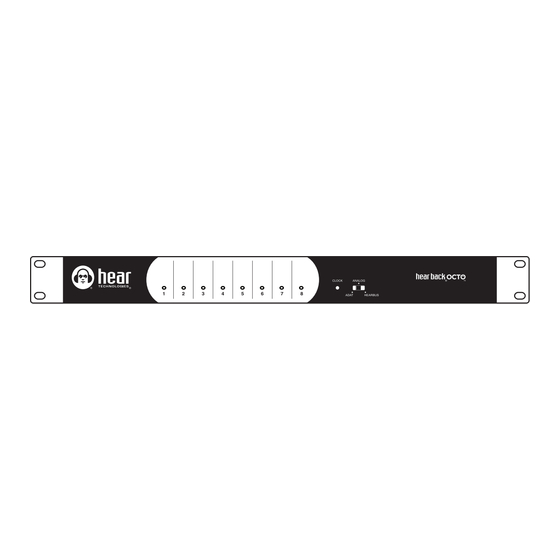 Hear Technologies hear back OCTO OCTOHB4 Quick Start Manual