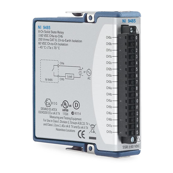 National Instruments 8-Channel Solid-State Relay (SSR) Digital Output NI 9485 Operating Instructions Manual