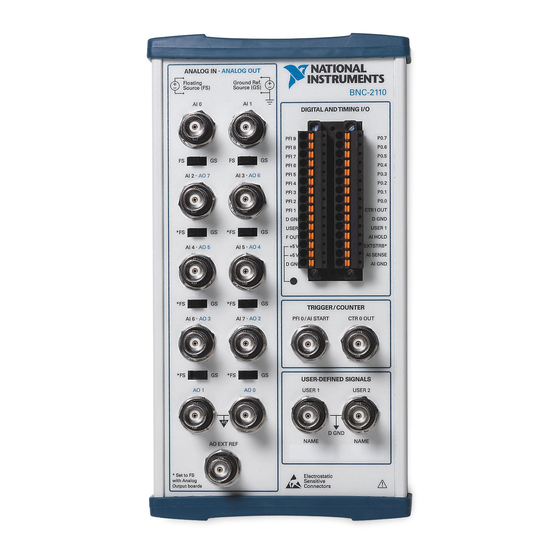 National Instruments BNC-2110 Installation Manual