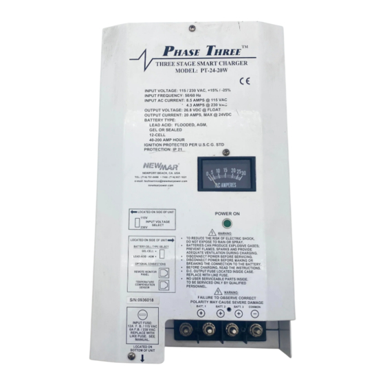 NewMar PT-24-20W Battery Charger Manuals