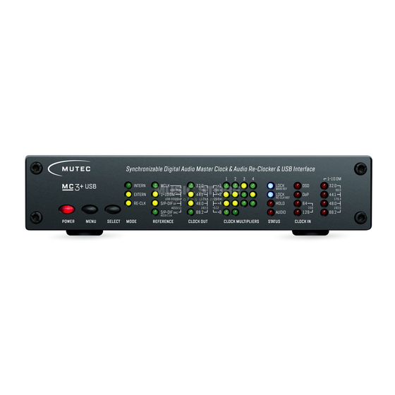 Mutec MC-3+ Smart Clock USB Quick Start Manual