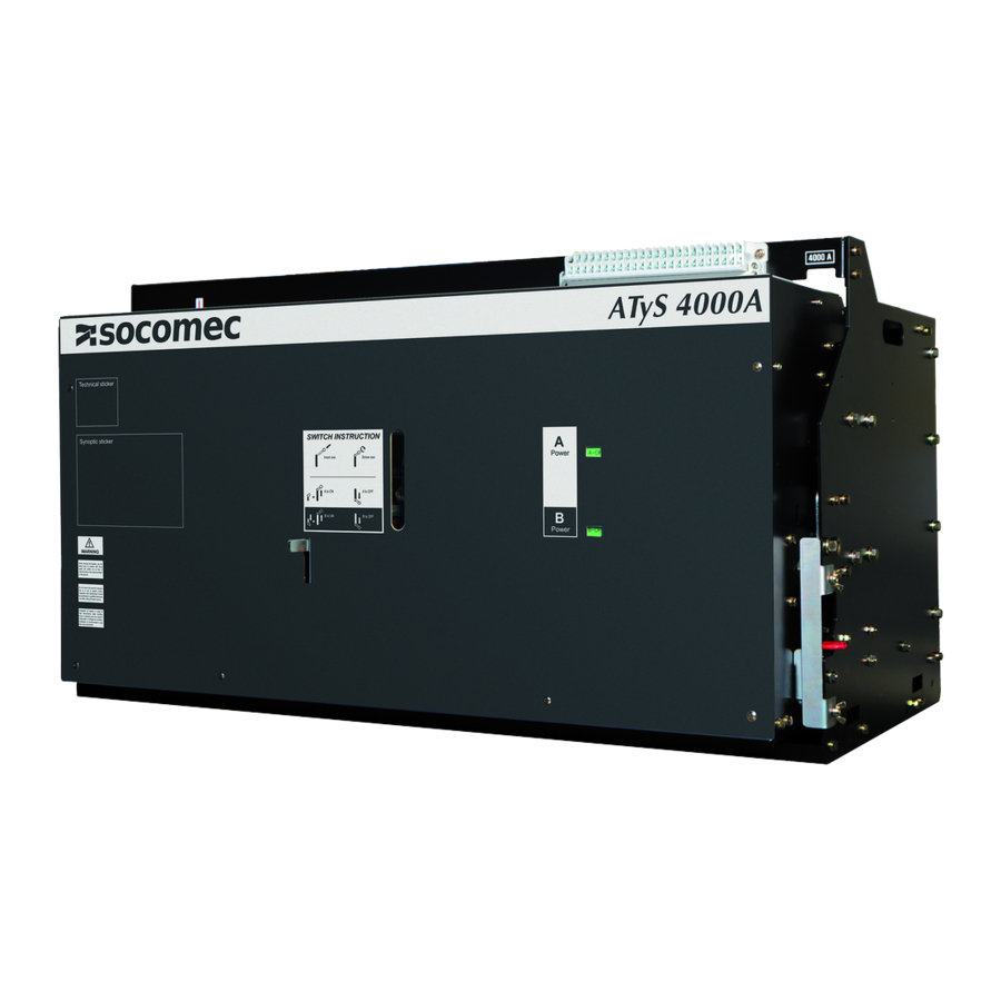 socomec ATyS d H Installation And Operating Manual
