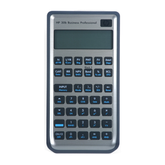 HP 30b - Business Professional Calculator Quick Start Manual