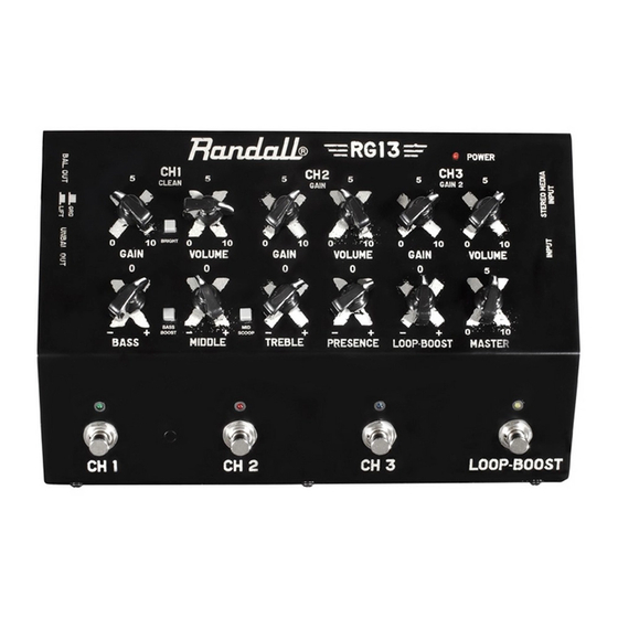 Randall RG13 Operation Manual