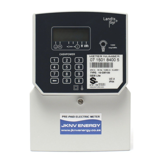Landis+Gyr Cashpower Gem Lite User Manual