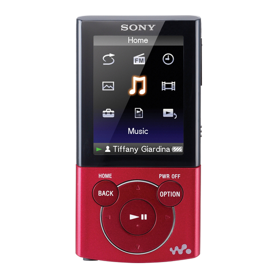 Sony NWZ-E345RED Specifications