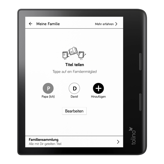 Tolino epos 3 Quick Start Manual
