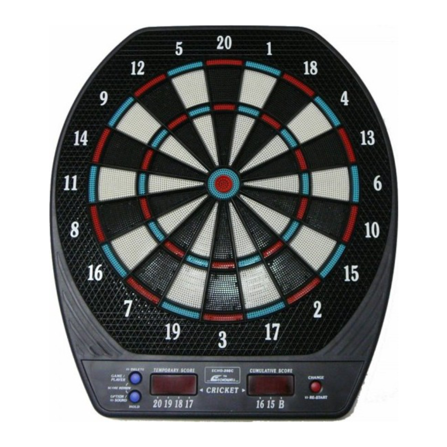 Echowell 208, 208c, 216, 216c - Electronic Dart Game Manual