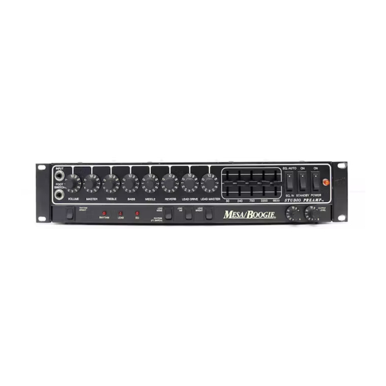 Mesa/Boogie Studio Preamp Owner's Manual
