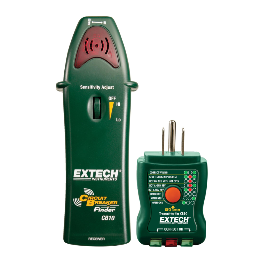 Extech CB10 - Receptacle Tester Manual