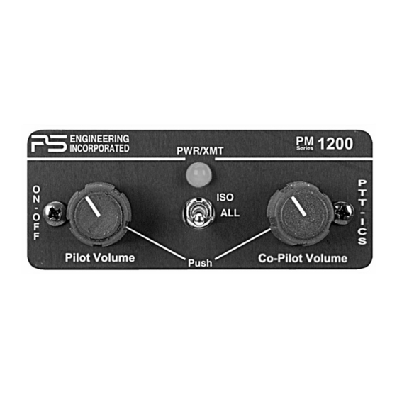 PS Engineering PM1200 Operator And Installation Manual