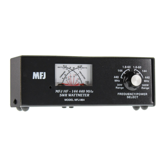 MFJ SWR/Wattmeter -864 HF/144/440 Manual