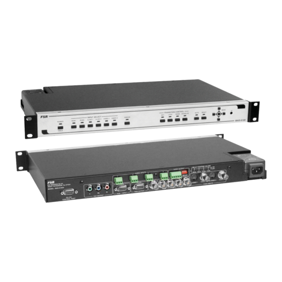 FSR MAS-6100 Installation And Operating Manual