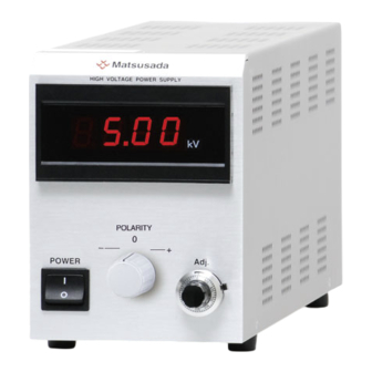 Matsusada Precision ES Series Instruction Manual