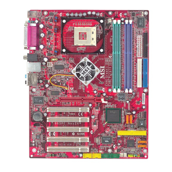 MSI 865PE/G Neo2-P MS-6728 Manual