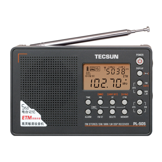Tecsun PL-505 Operation Manual