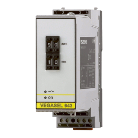 Vega VEGASEL 643 Auxiliary Level Switch Manuals