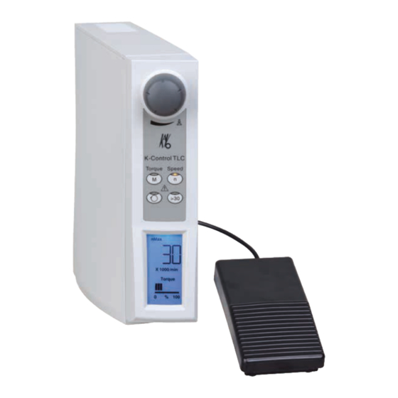KaVo K-Control TLC 4955 Instructions For Use Manual
