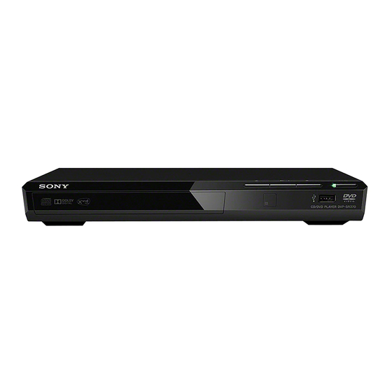 Sony DVP-SR370 Startup Manual
