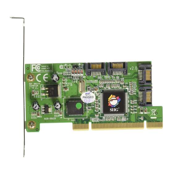 SIIG Serial ATA 4-Channel RAID Quick Installation Manual